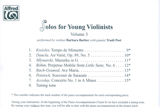 Solos for Young Violinists Volume 3【CD】8013