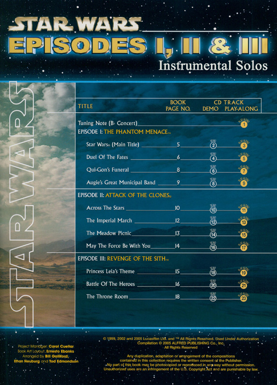 Star Wars Episodes I, II & III 【CD+樂譜】Trumpet , Level 2-3