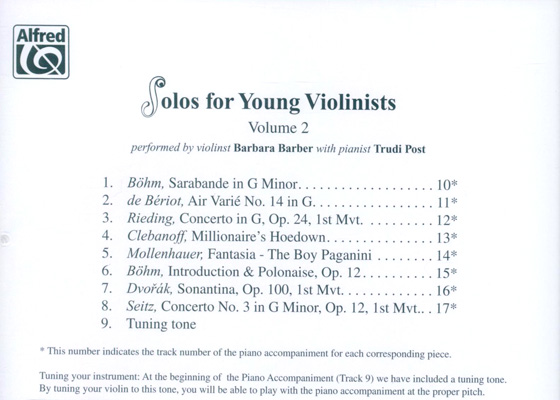 Solos for Young Violinists Volume 2【CD】8012