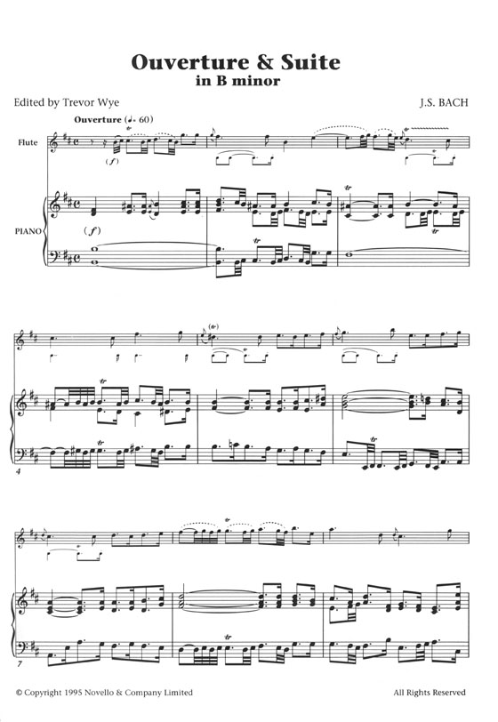 J.S. Bach【Suite No. 2 in B minor , BWV 1067】for Flute and Piano