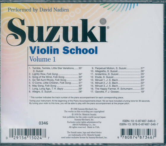 Suzuki Violin School Volume 1【CD】0346