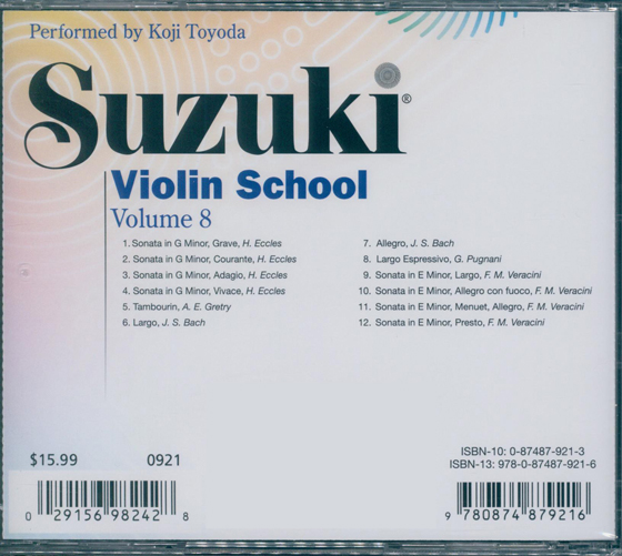 Suzuki Violin School Volume 8【CD】0921