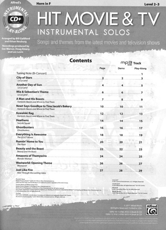 Hit Movie & TV Instrumental Solos for Strings - Horn in F (Book & CD)