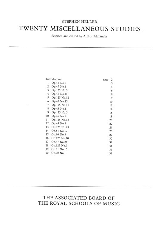 Heller: 20 Miscellaneous Studies from Op.45, 46, 47, 81, 90, 125 Easier Piano Pieces No.40