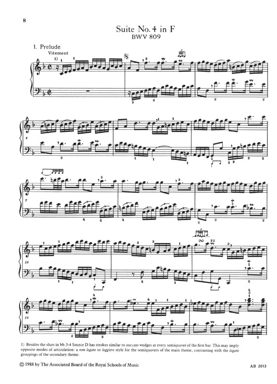 J.S. Bach English Suites Nos. 4-6 BWV 809, 810 & 811 for Piano