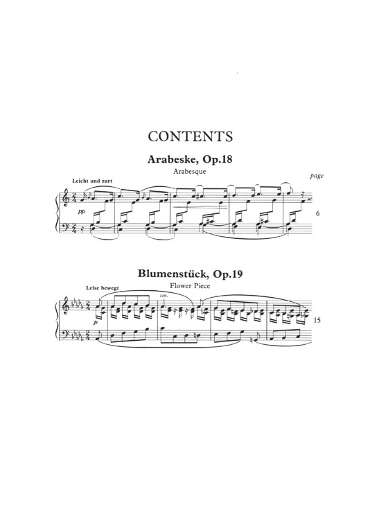 Schumann Arabeske Op. 18, Blumenstück Op. 19 for Piano