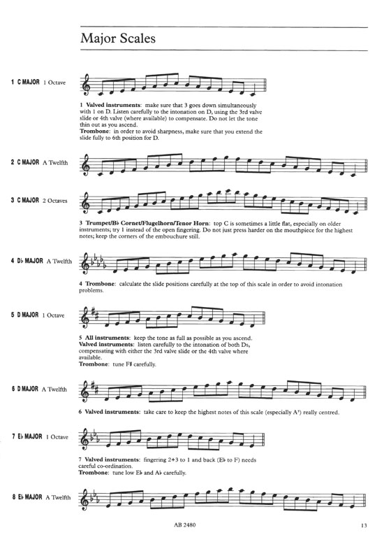 Scales and Arpeggios for Trumpet and Brass Band Instruments Grades 1-8 