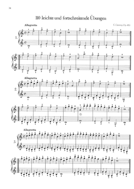 Czerny Leichte und Fortschreitende Übungen Op. 453／ツェルニー 百十番練習曲