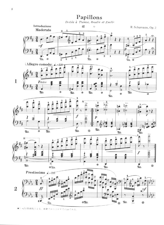 Schumann Papillons Op. 2, Arabeske Op. 18／シューマン 蝶々とアラベスク for Piano
