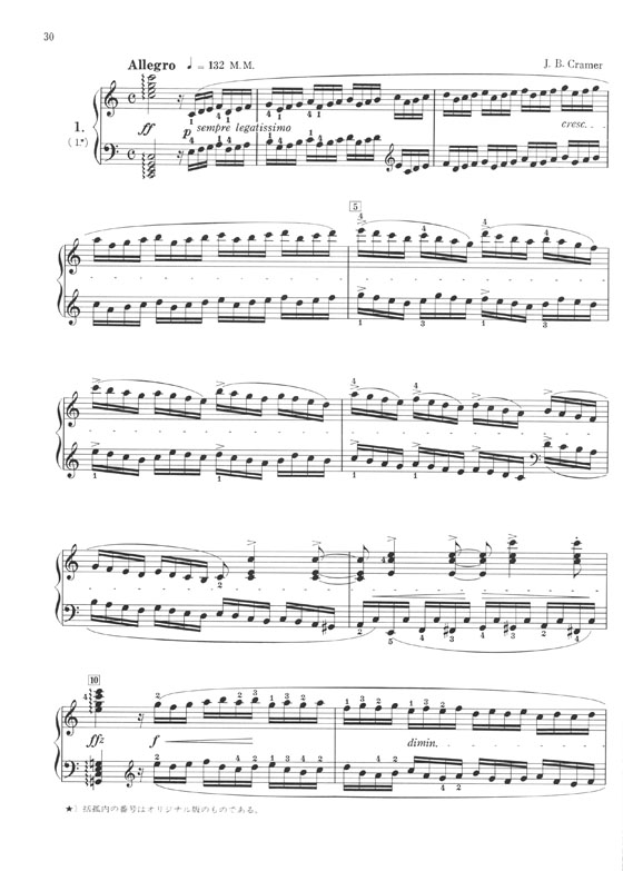 Cramer=Bülow 60 Ausgewählte Etüden／クラーマー＝ビューロー60練習曲 for Piano