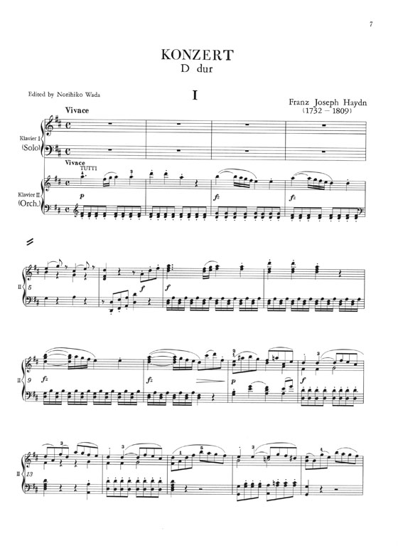 Haydn Klavier Konzert D dur／ハイドン ピアノ協奏曲ニ長調
