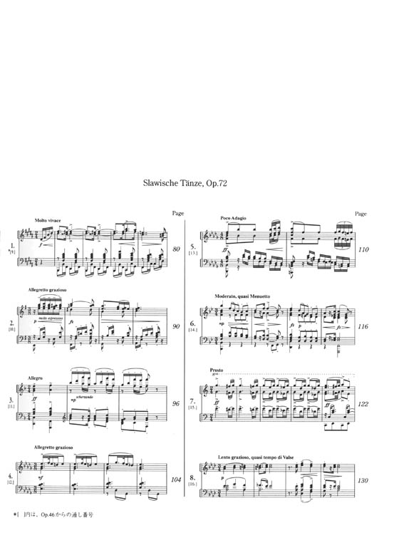 Dvořák Slawische Tänze für Klavier zu Vier Händen Op. 46, Op. 72／ドヴォルジャーク スラヴ舞曲集[全曲] 作品46‧作品72 [連弾] for Piano