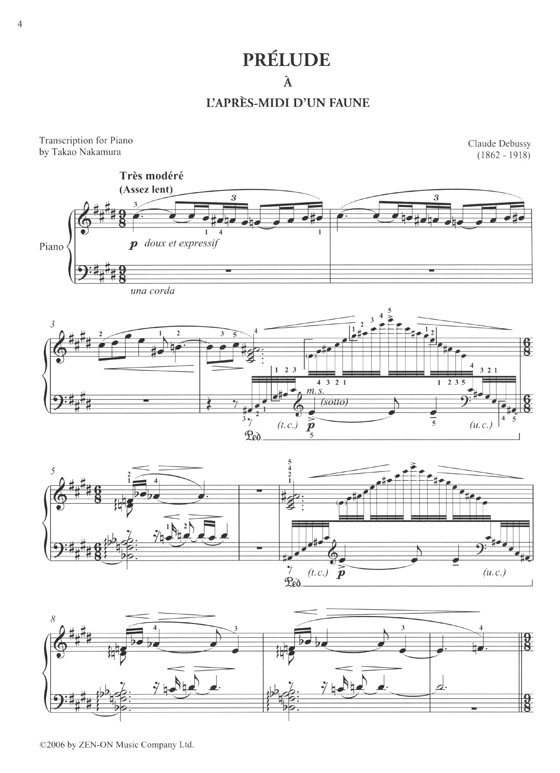 Debussy "Prélude à L'après-midi d'un Faune" for Solo Piano／ドビュッシー 《牧神の午後への前奏曲》 [ピアノ・ソロ版]