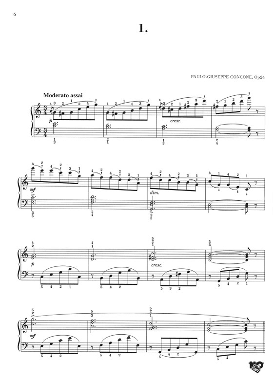 Concone 25 Études Mélodiques Op.24 pour Piano Faciles et Progressives／ピアノのための25の旋律的練習曲［初級から中級まで］