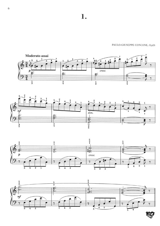 Concone 25 Études Mélodiques Op.24 pour Piano Faciles et Progressives／ピアノのための25の旋律的練習曲［初級から中級まで］