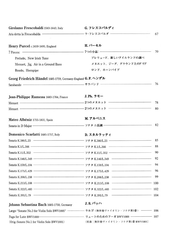 新版　Baroque　ゼンオンギターライブラリー　演奏会用バロック名曲選集