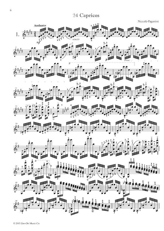 Paganini 24 Caprices, Op. 1／パガニーニ 24のカプリース 作品1 for Violin