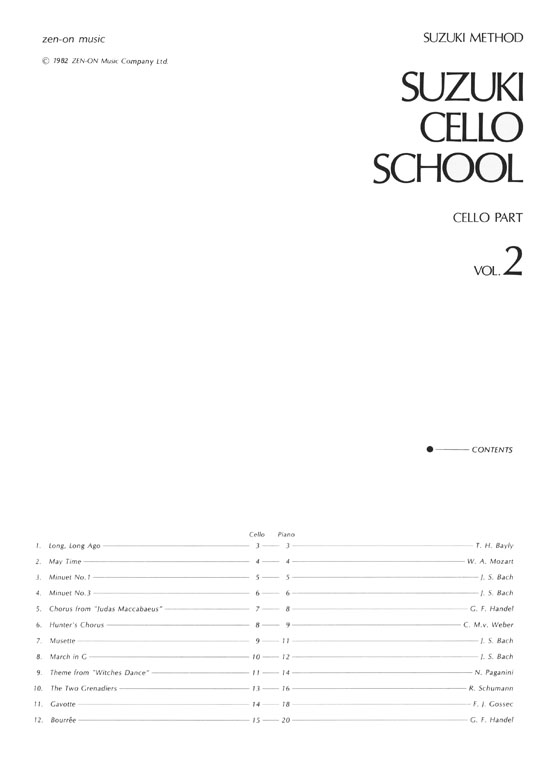 Suzuki Cello School Volume Vol.2 チェロ指導曲集 2 [CD付]