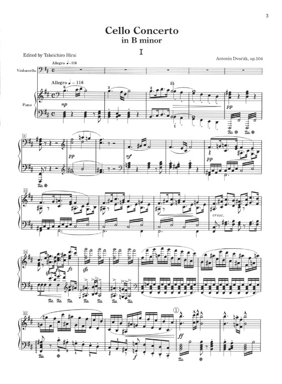 Dvorák Concerto in B Minor, Op. 104 for Violoncello and  Orchestra／ドヴォルジャーク チェロ協奏曲ロ短調 作品104