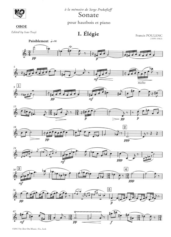 Poulenc: Sonate pour Hautbois et Piano／プーランク オーボエ･ソナタ