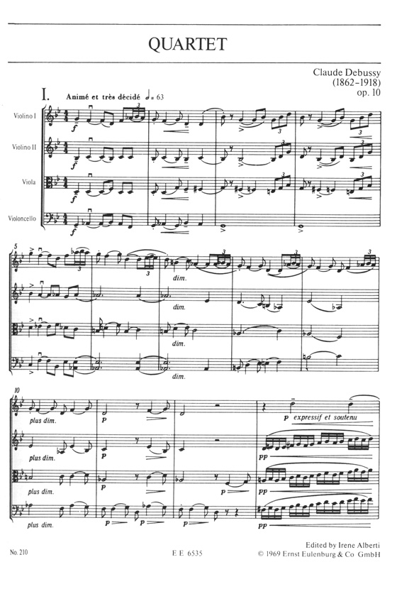 Debussy【Quartet】for 2 Violins,Viola and Violoncello , Op. 10/ドビュッシー 弦楽四重奏曲 Debussy【Quartet】for 2 Violins,Viola and Violoncello , Op. 10/ドビュッシー 弦楽四重奏曲