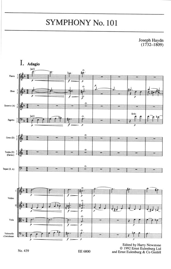 Haydn Symphony No. 101 D Major Hob. Ⅰ: 101 "The Clock" ／ハイドン 交響曲第101番二長調《時計》