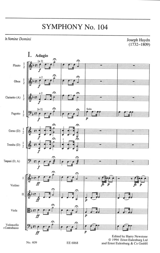 Haydn Symphony No. 104 D Major Hob. Ⅰ: 104 "London" ／ハイドン 交響曲第104番ニ長調《ロンドン》