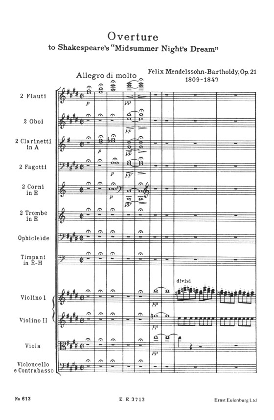Mendelssohn "Ein Sommernachtstraum"  A Midsummer Night's Dream, Overture Op. 21／メンデルスゾーン 《真夏の夜の夢》序曲