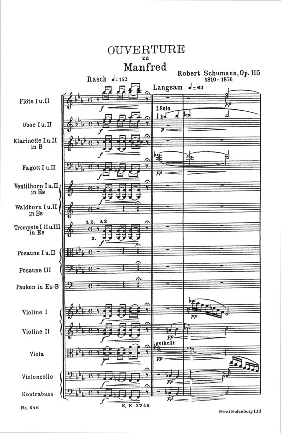 Schumann Manfred Overture for Orchestra Op. 115/シューマン 《マンフレッド》序曲 Schumann Manfred Overture for Orchestra Op. 115/シューマン 《マンフレッド》序曲