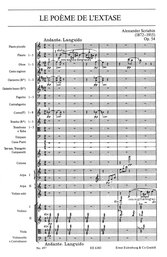 Scriabin Le Poème de L'extase for Orchestra, Op. 54/スクリャービン 法悦の詩 Scriabin Le Poème de L'extase for Orchestra, Op. 54/スクリャービン 法悦の詩
