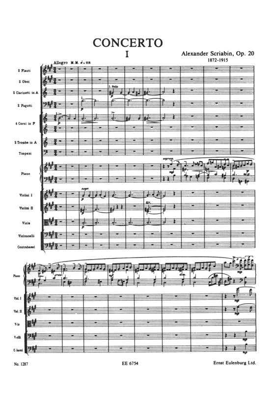 Scriabin Concerto for Piano and Orchestra fis-moll Op.20/スクリャービン ピアノ協奏曲嬰ヘ短調 作品20 Scriabin Concerto for Piano and Orchestra fis-moll Op.20/スクリャービン ピアノ協奏曲嬰ヘ短調 作品20
