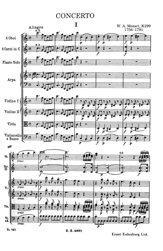 Mozart Concerto for Flute, Harp and Orchestra C Major K 299/モーツァルト フルートとハープのための協奏曲 ハ長調 Mozart Concerto for Flute, Harp and Orchestra C Major K 299/モーツァルト フルートとハープのための協奏曲 ハ長調