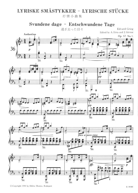 Grieg グリーグ 抒情小曲集 2 Op. 57, 62, 65, 68, 71 for Piano