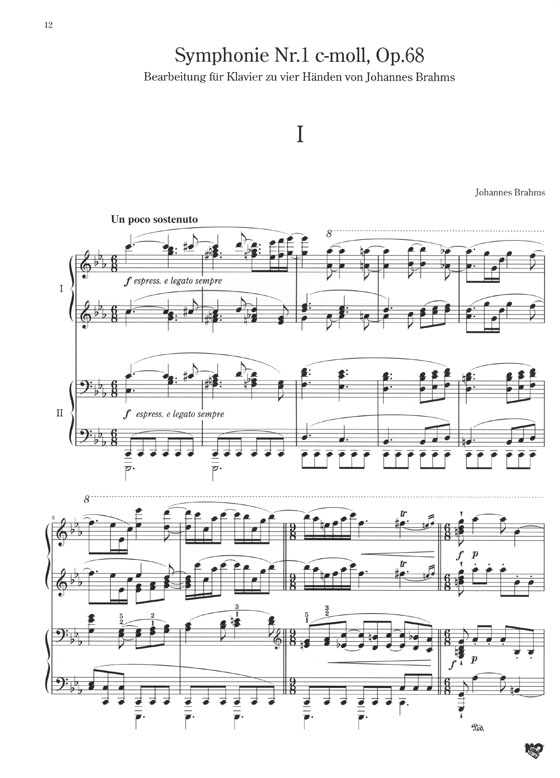 Brahms ブラームス 交響曲第1番〔連弾〕解説付