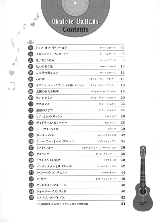 TAB譜付スコア ウクレレ洋楽バラード [模範演奏CD付]