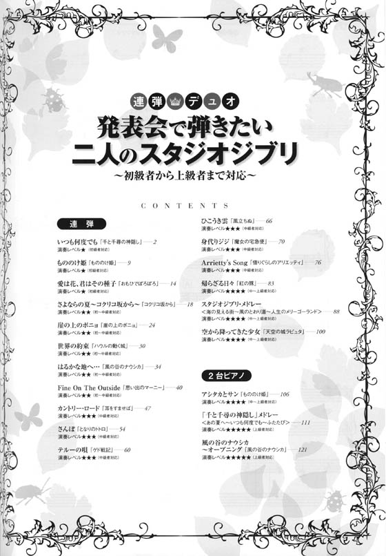 連弾・デュオ 発表会で弾きたい二人のスタジオジブリ~初級者から上級者まで対応~ 連弾・デュオ 発表会で弾きたい二人のスタジオジブリ~初級者から上級者まで対応~