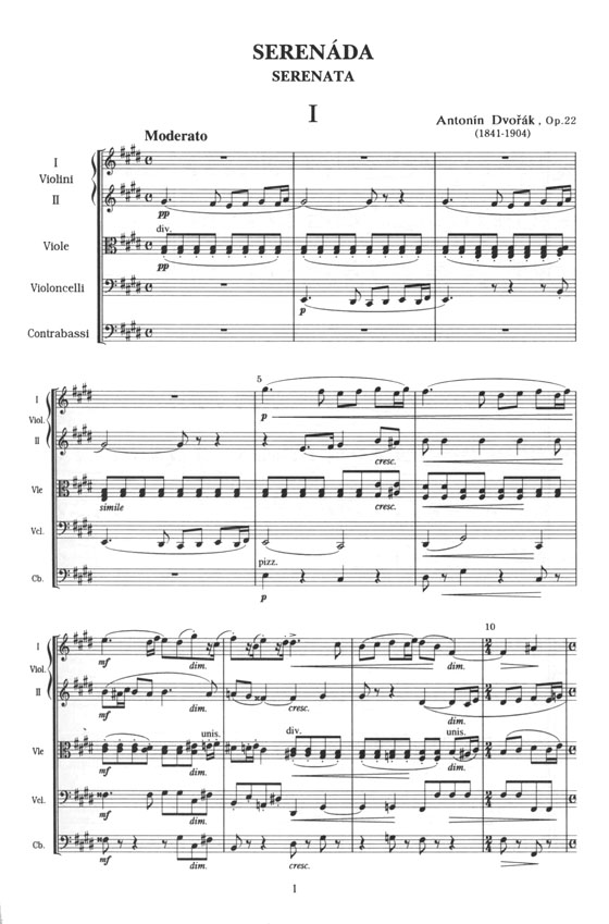 Dvořák Serenade E-dur Op. 22 セレナード ホ長調