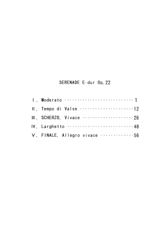 Dvořák Serenade E-dur Op. 22 セレナード ホ長調