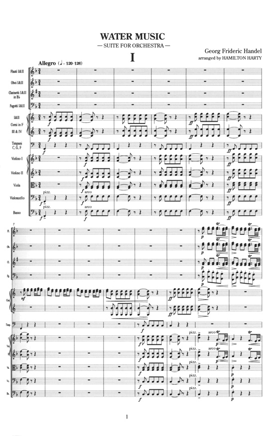 Handel【Water Music】Suite for Orchestra arr.by Hamilton Harty 水上の音楽「ハーティ版」 Handel【Water Music】Suite for Orchestra arr.by Hamilton Harty 水上の音楽「ハーティ版」