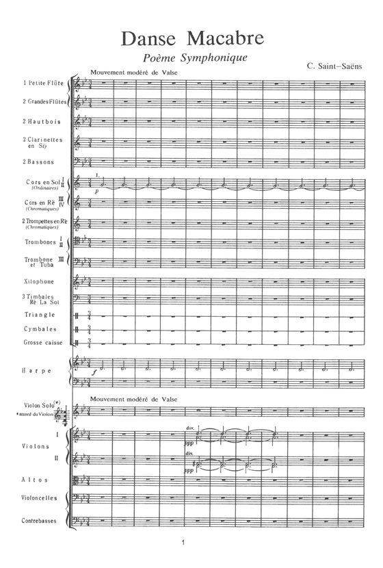 Saint-Saëns Danse Macabre Poème Symphonique Op. 40／交響詩《死の舞踏》