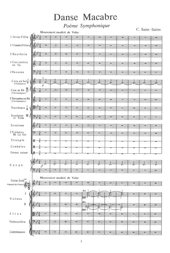 Saint-Saëns Danse Macabre Poème Symphonique Op. 40/交響詩《死の舞踏》 Saint-Saëns Danse Macabre Poème Symphonique Op. 40/交響詩《死の舞踏》