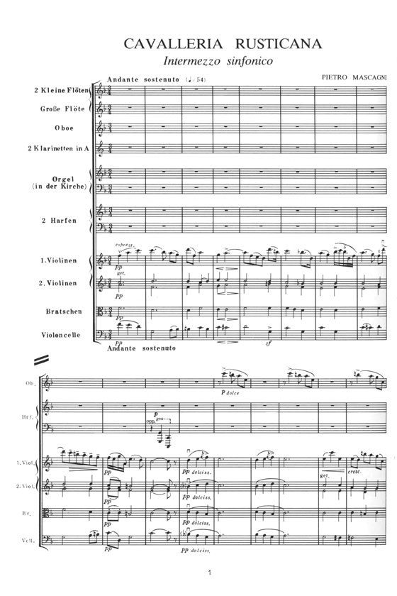 Mascagni Cavalleria Rusticana Intermezzo sinfonico／歌劇《カヴァレリア・ルスティカーナ》交響的間奏曲