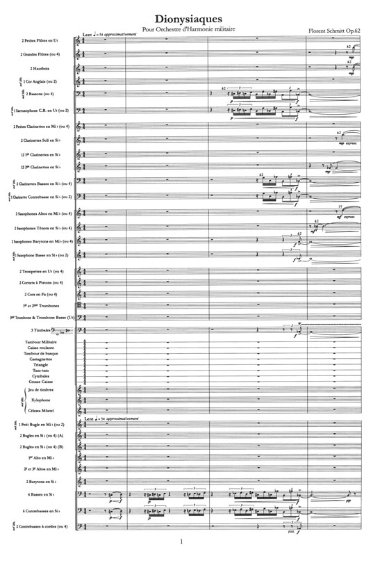 Schmitt Dionysiaques pour Orchestre d'Harmonie Militaire Op. 62 No. 1／ディオニソスの祭り