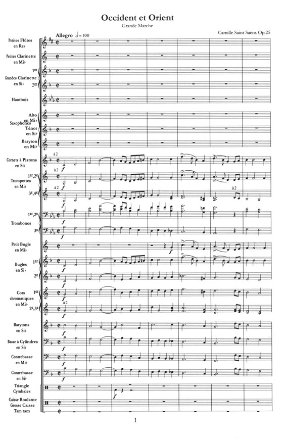Saint-Saëns Orient et Occident Grande Marche pour Harmonie Militaire Op.25 ／行進曲「東洋と西洋」