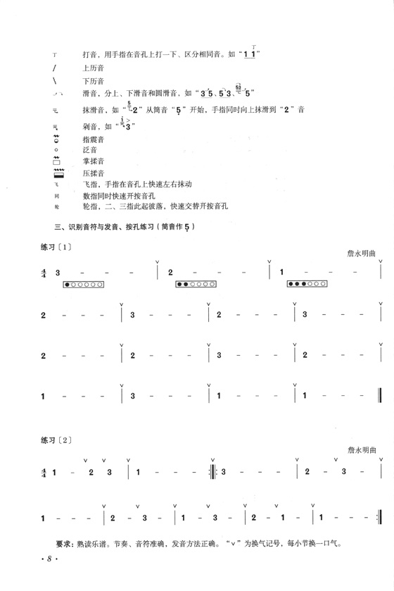 笛子基礎教程十四課 上冊 簡譜版 (簡中)