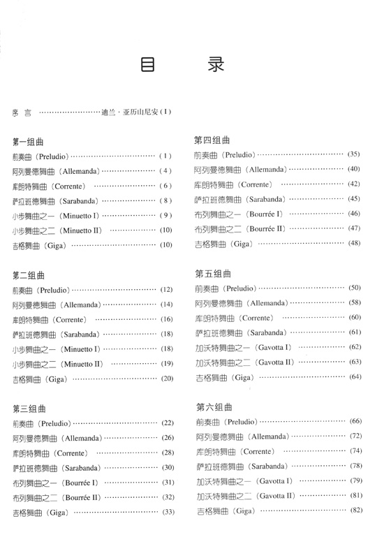 巴赫 6首無伴奏大提琴組曲 (BWV1007-BWV1012) 分句、弓法、指法藝術分析(簡中)