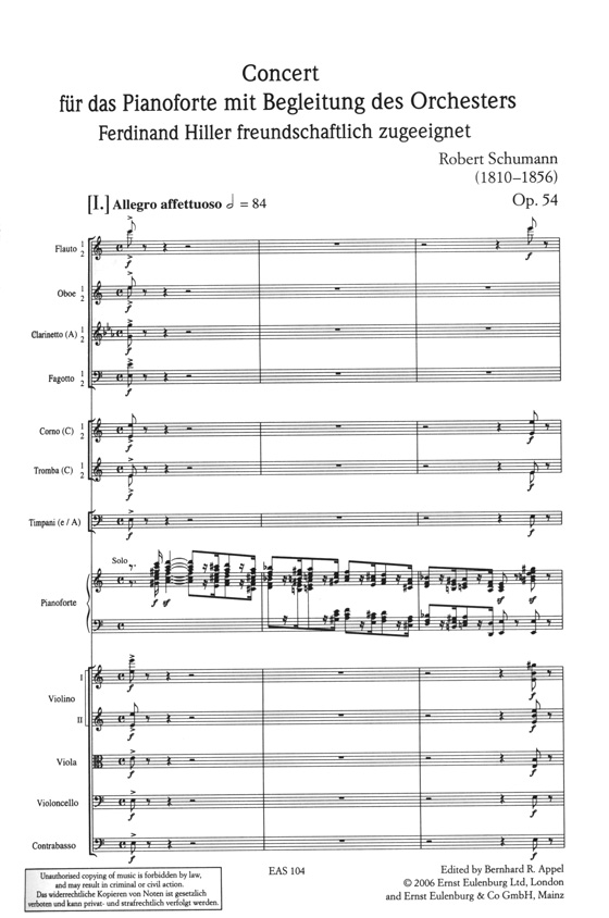 Schumann 舒曼 a小調鋼琴協奏曲 Op.54 【奧伊倫堡 CD+總譜 4】 (簡中)