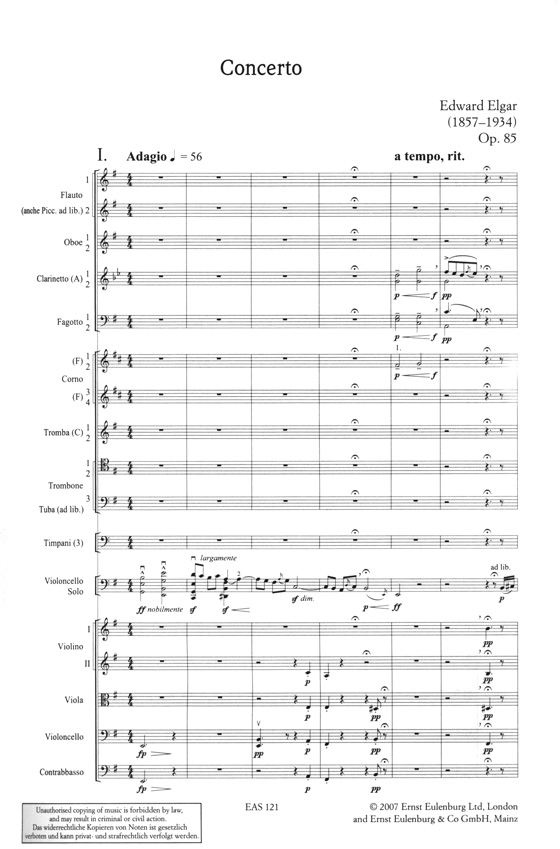 Elgar 埃爾加 e小調大提琴協奏曲 Op.85【奧伊倫堡 CD+總譜 21】 (簡中) Elgar 埃爾加 e小調大提琴協奏曲 Op.85【奧伊倫堡 CD+總譜 21】 (簡中)