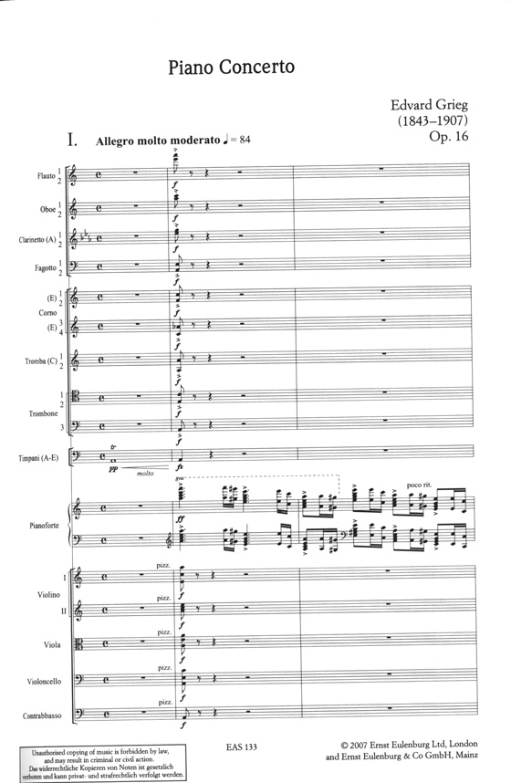 Grieg 格里格 a小調鋼琴協奏曲 Op.16【奧伊倫堡 CD+總譜 33】 (簡中) Grieg 格里格 a小調鋼琴協奏曲 Op.16【奧伊倫堡 CD+總譜 33】 (簡中)