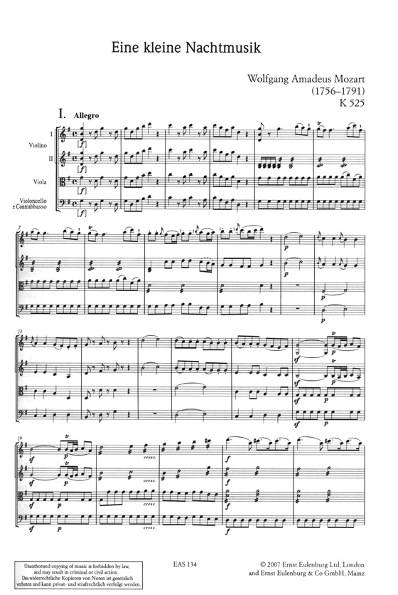 Mozart 莫札特 兩首小夜曲 弦樂小夜曲 K525, 小夜曲 a8 K388 ("Nacht Musique")【奧伊倫堡 CD+總譜 34】 (簡中) Mozart 莫札特 兩首小夜曲 弦樂小夜曲 K525, 小夜曲 a8 K388 ("Nacht Musique")【奧伊倫堡 CD+總譜 34】 (簡中)